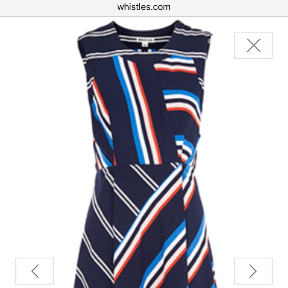 Whistles Stripe Midi Sundress US 10 NWT
